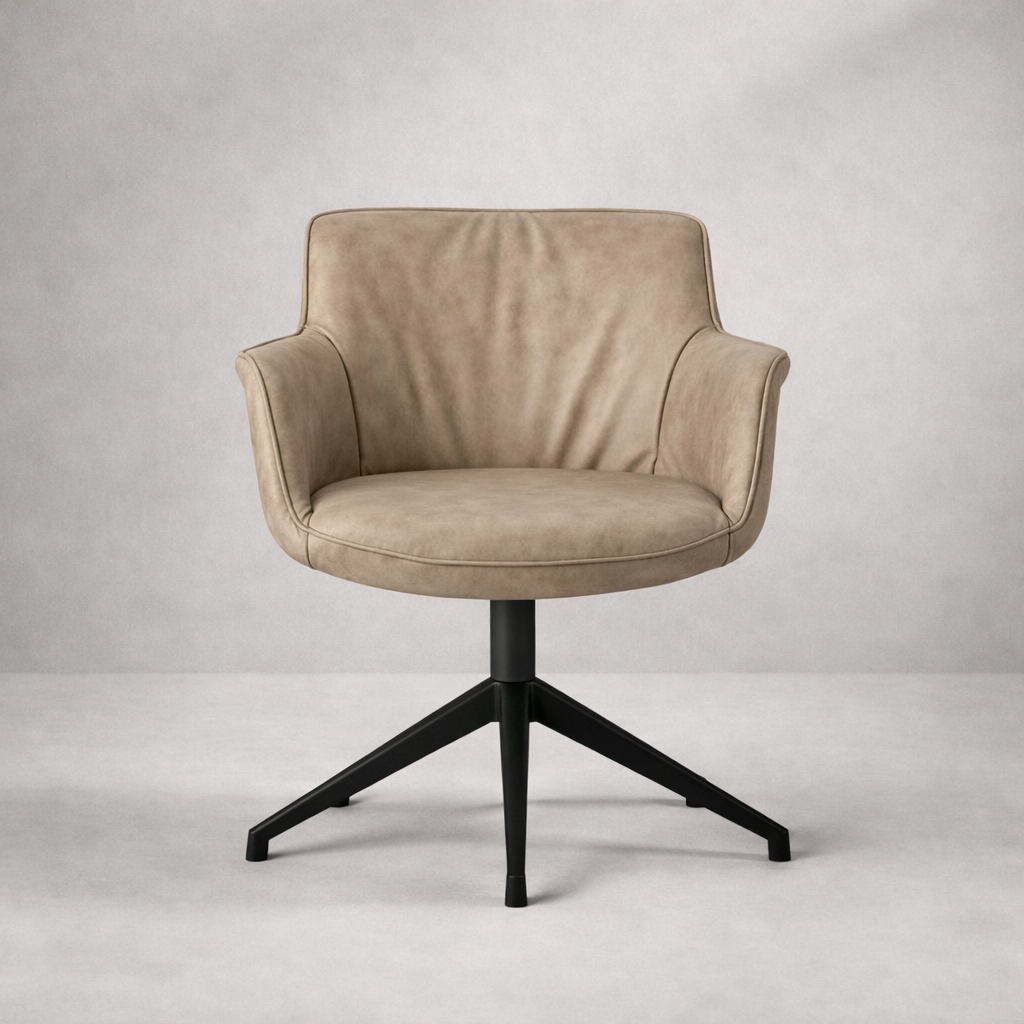 Arte Döner Sandalye | Modern Deri & Metal Ayaklı Tasarım