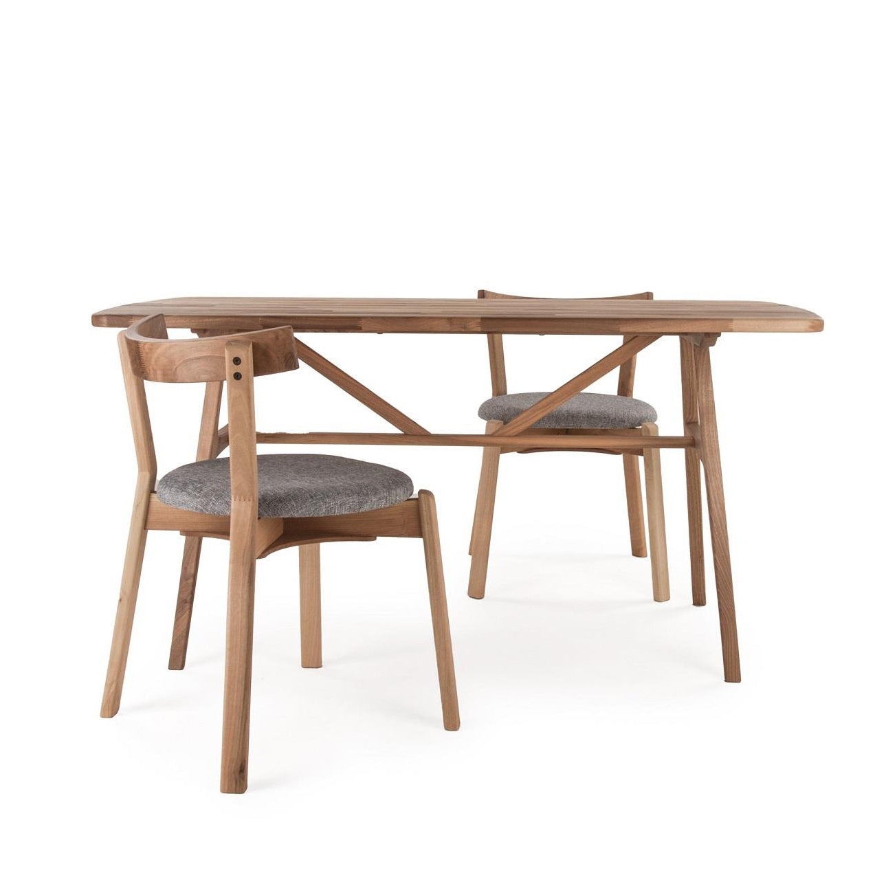 6 Kişilik Slim Masif Ceviz Masa