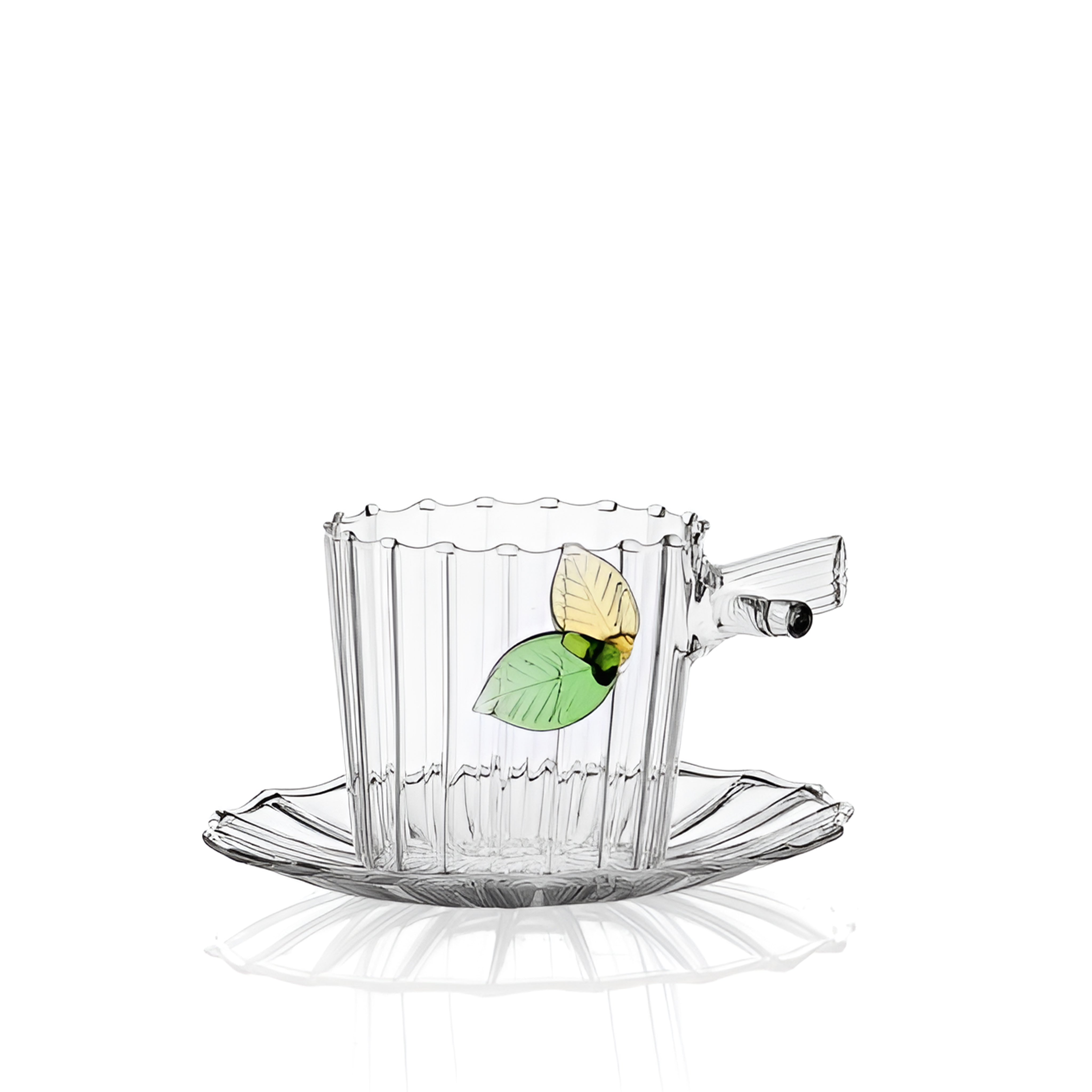 Yaprak Figürlü No:1 Cam Çay Bardağı
