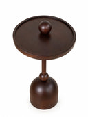 Madera Ceviz Rengi Masif Ahşap Yan Sehpa