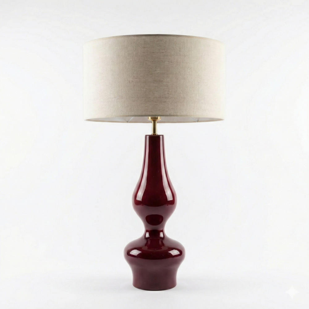 Porto Lamp Bordo Ahşap Abajur