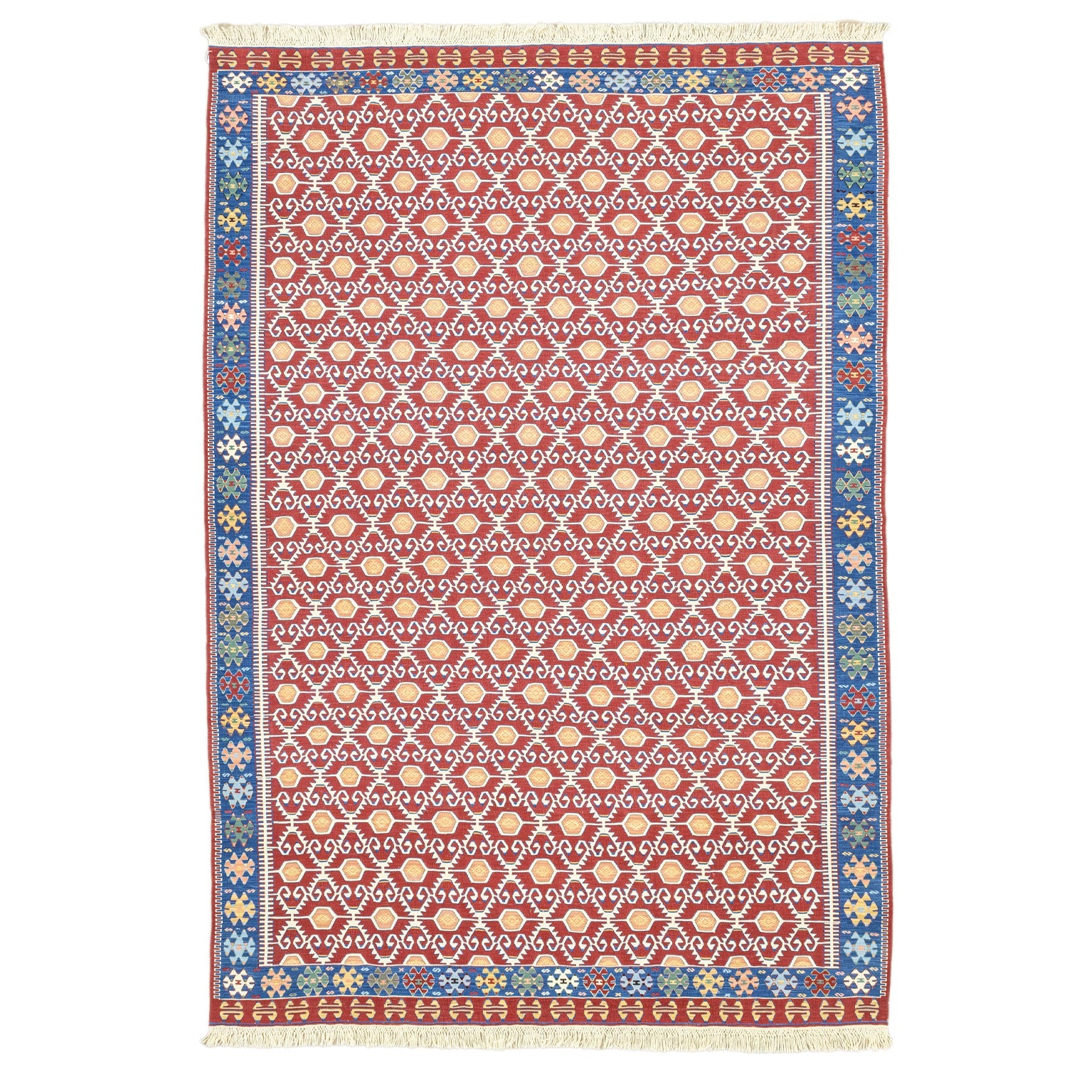 Ahil El Dokuma Kırmızı Yün Kilim 209X297 Cm