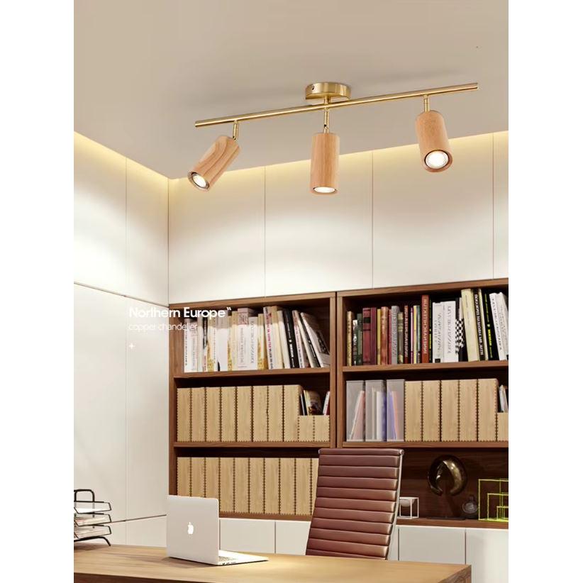 Ahşap Boyalı Spotlu Plafonyer Avize