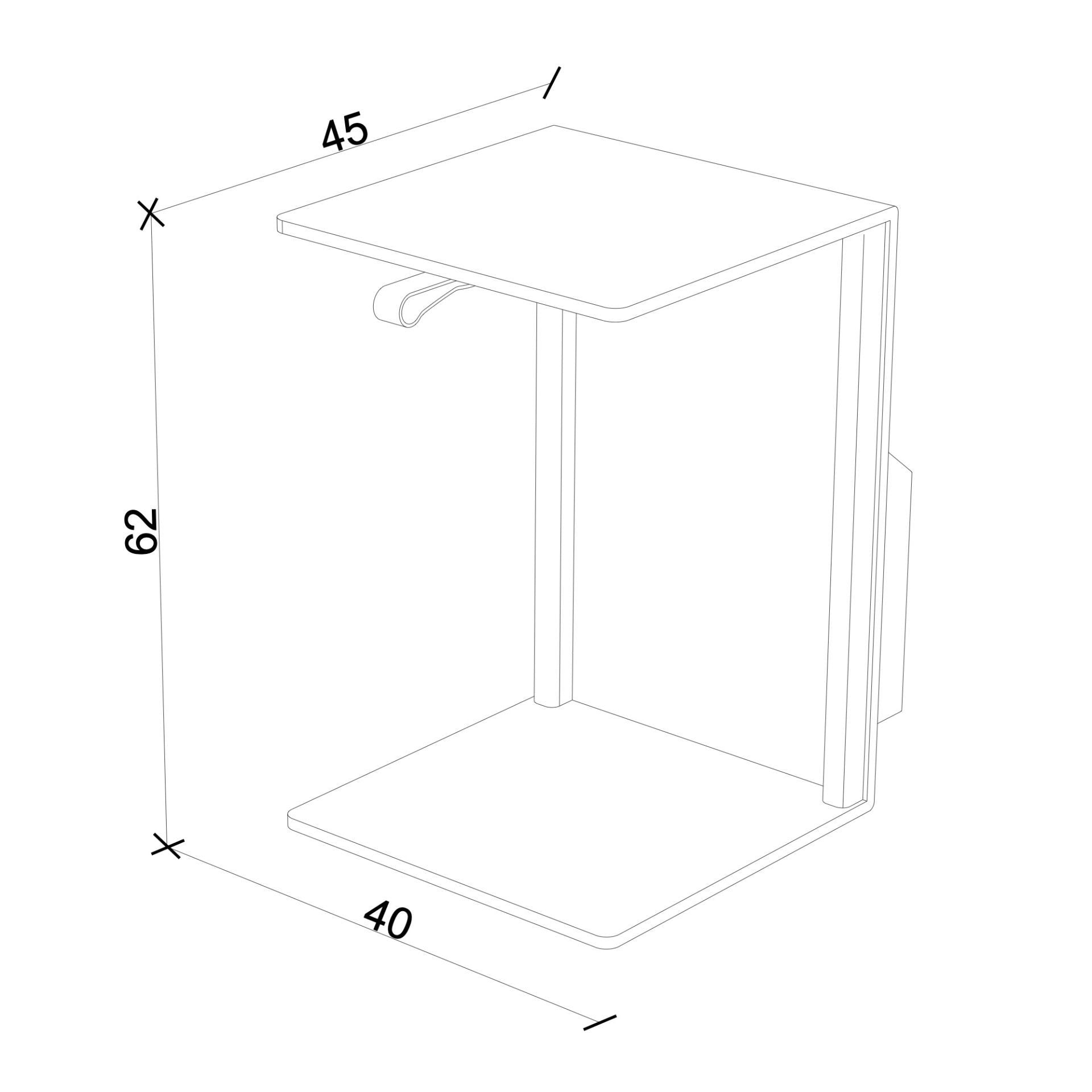 Ahşap C Sehpa - Salon Trio, Ceviz