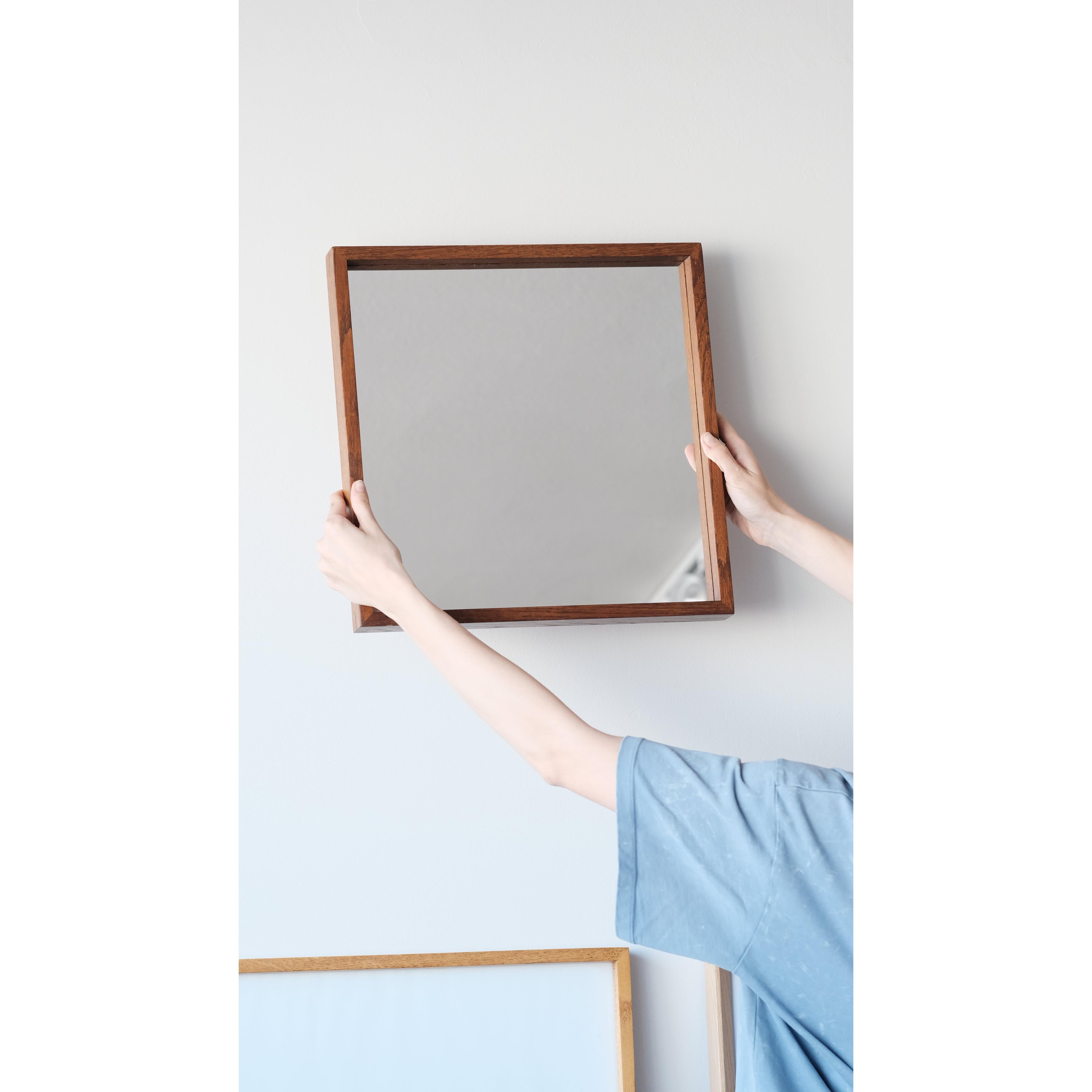 Ahşap Çerçeveli Kare Ayna - Edge Serisi