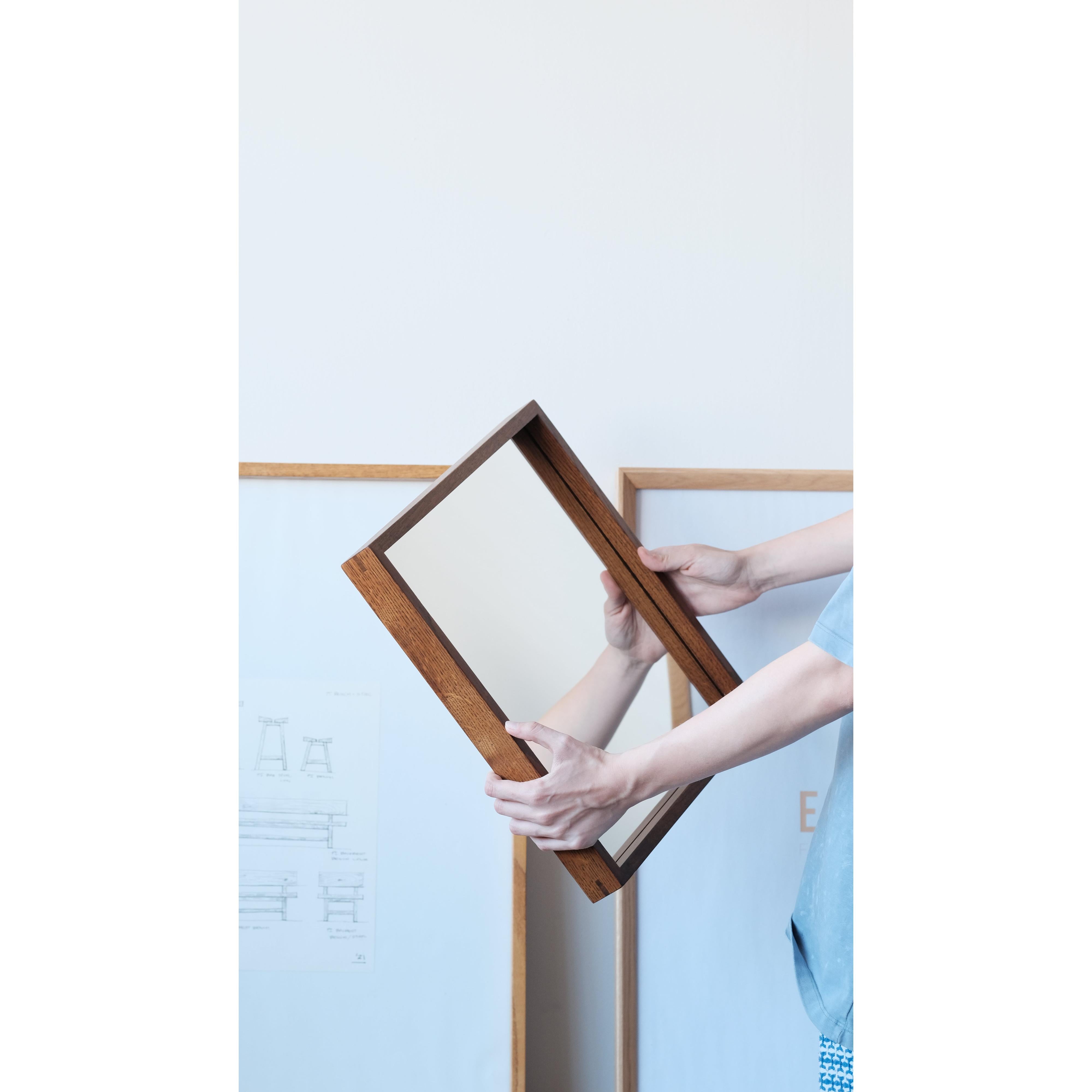 Ahşap Çerçeveli Kare Ayna - Edge Serisi