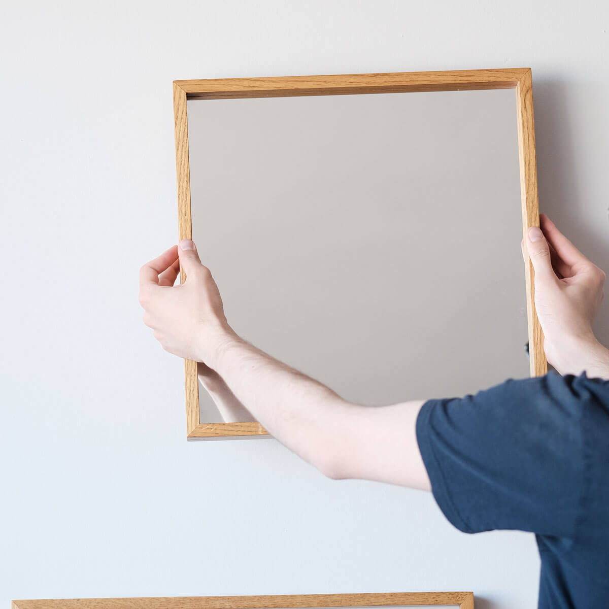 Ahşap Çerçeveli Kare Ayna - Edge Serisi