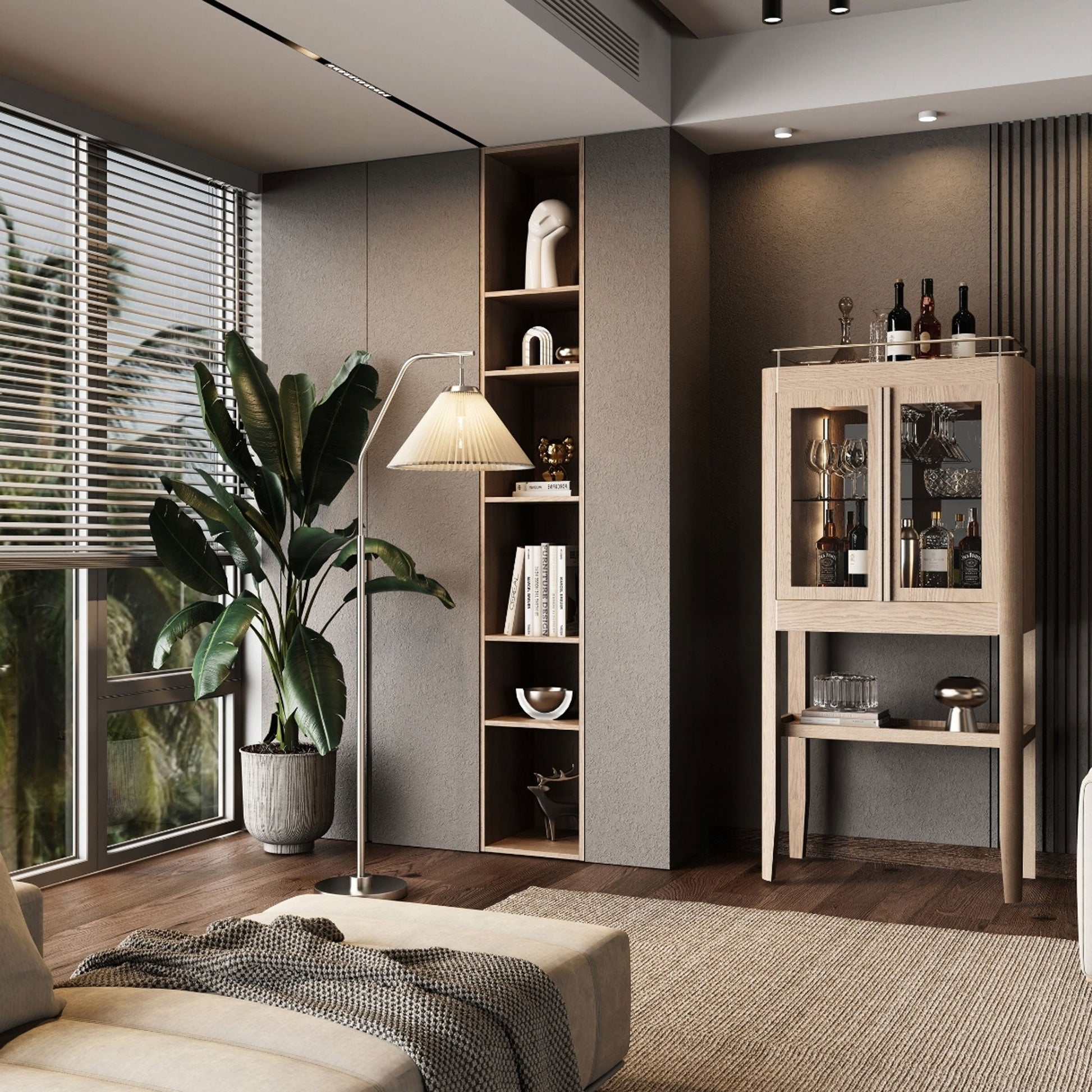 Ahşap Dikey İçki Dolabı - Casablanca