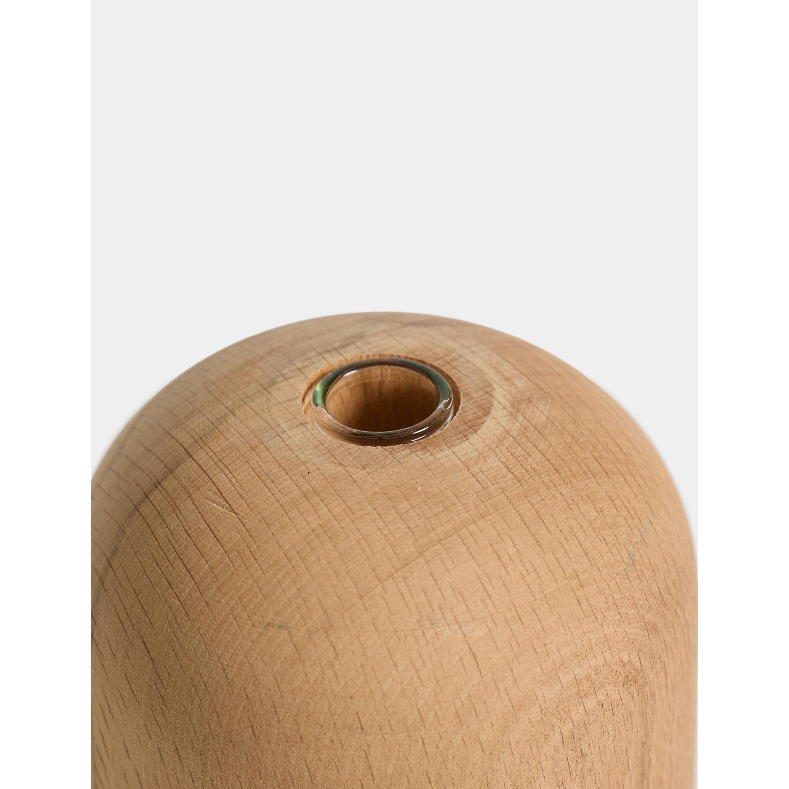 Ahşap Gövdeli Traverten Dekoratif Vazo