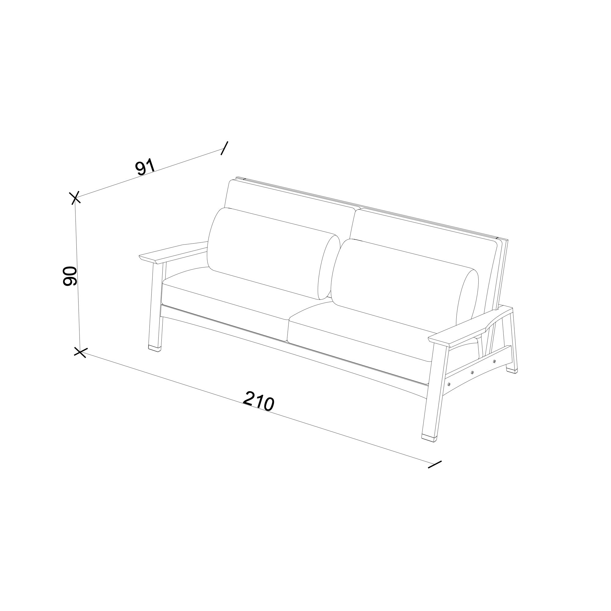 Ahşap Sedir - Akita Serisi, Ceviz