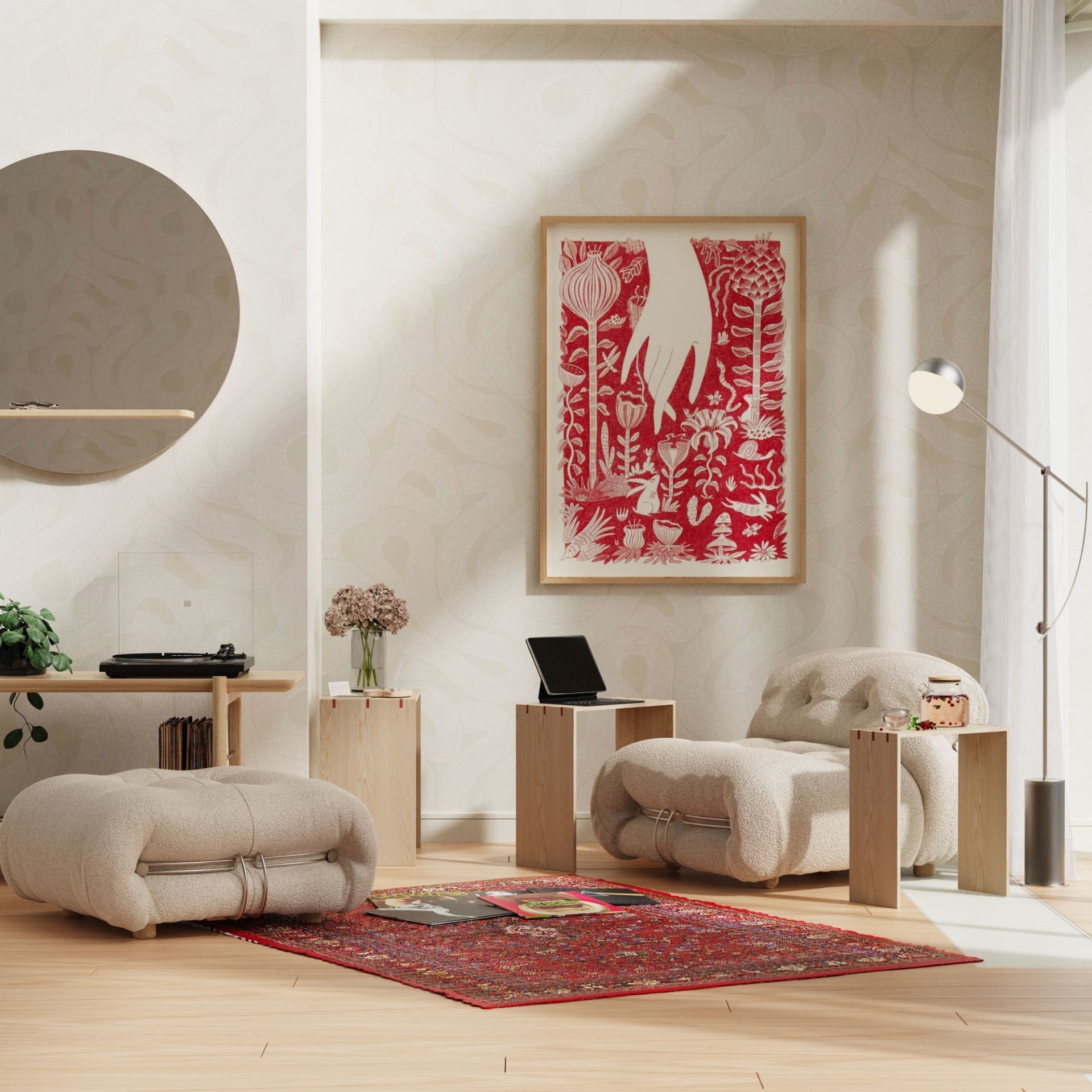 Ahşap Yan Sehpa - Kırlangıç Serisi, Meşe