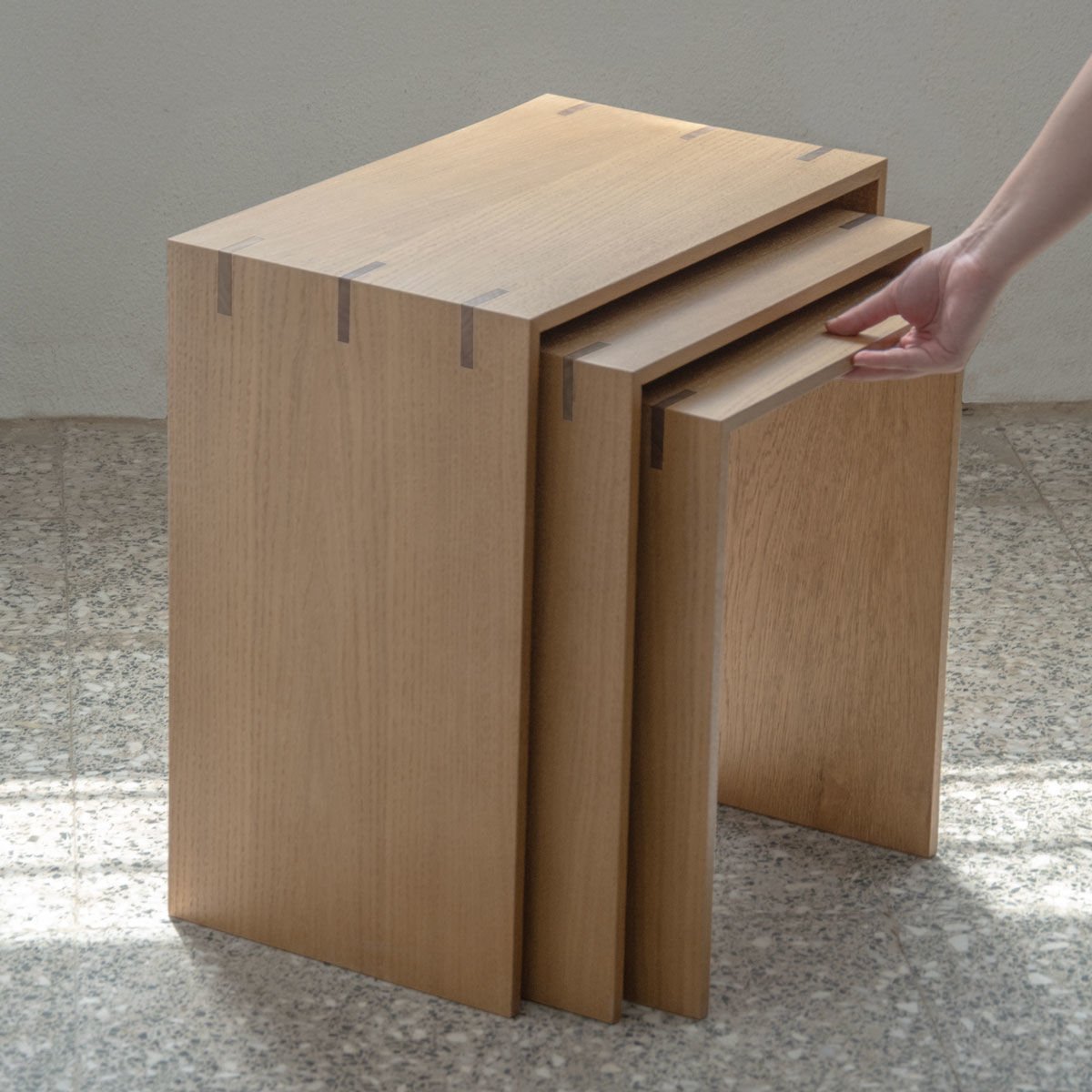 Ahşap Yan Sehpa - Kırlangıç Serisi, Meşe