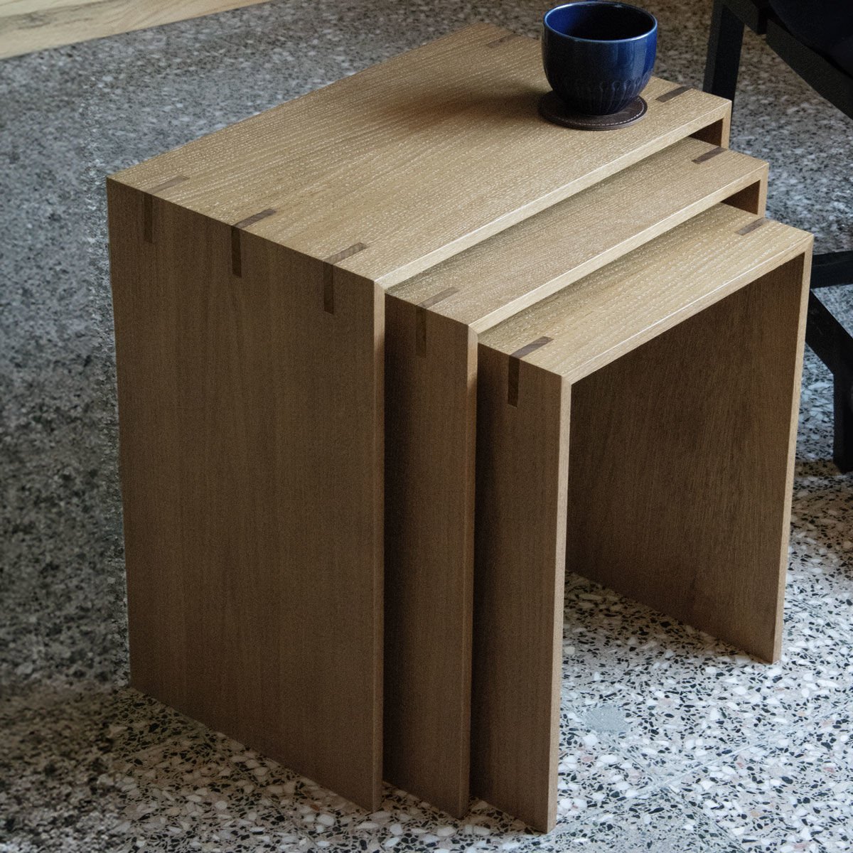 Ahşap Yan Sehpa - Kırlangıç Serisi, Meşe