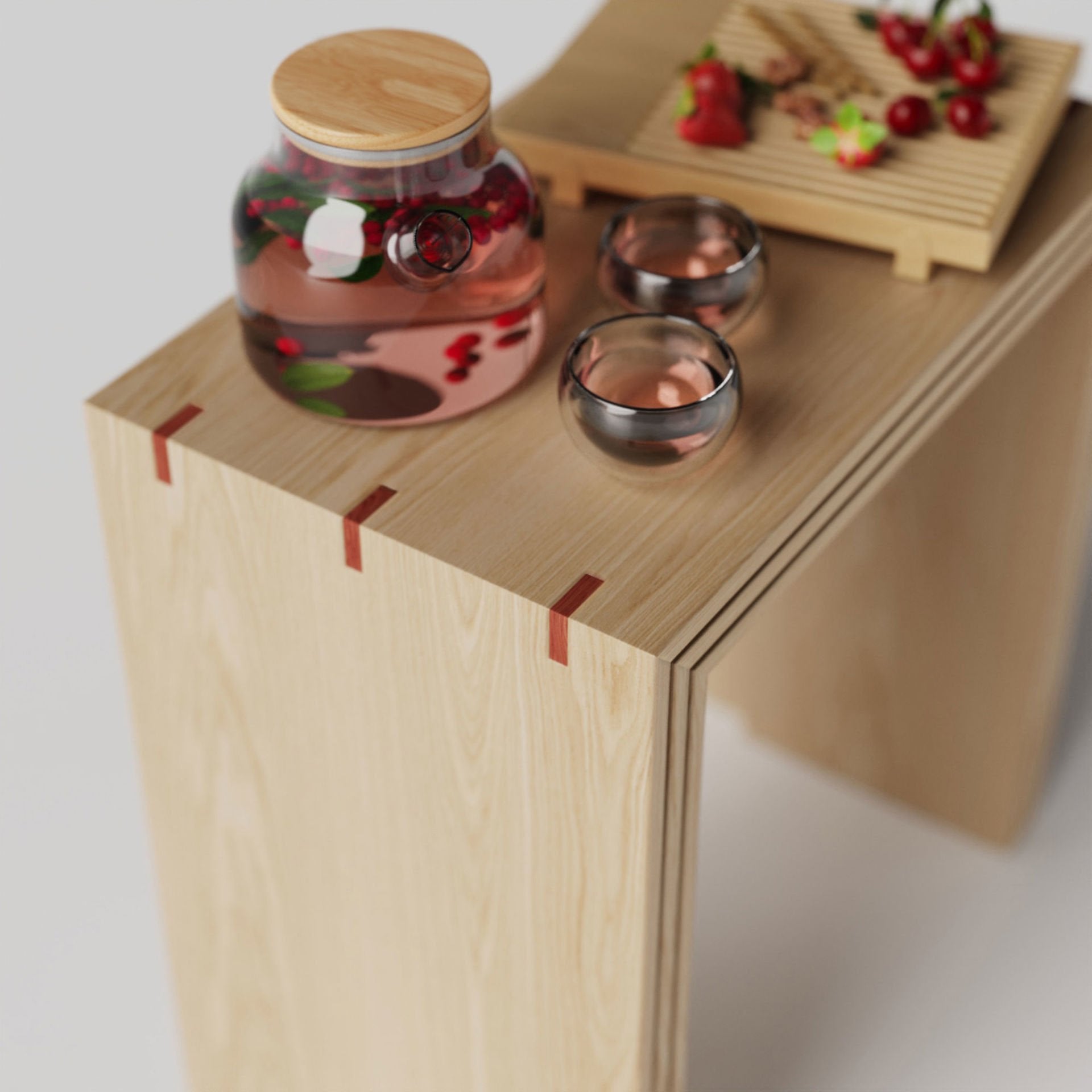 Ahşap Yan Sehpa - Kırlangıç Serisi, Meşe