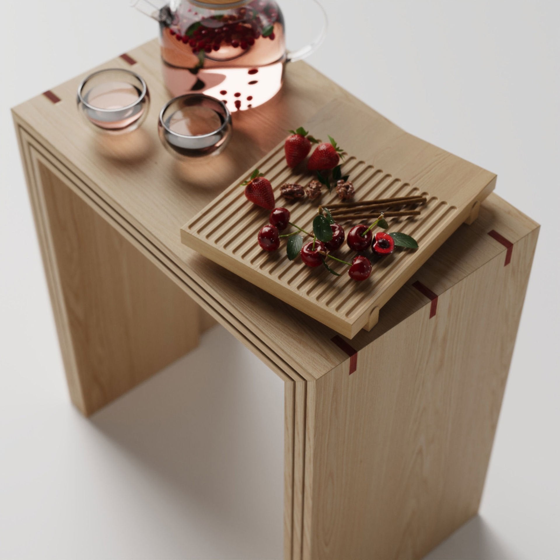 Ahşap Yan Sehpa - Kırlangıç Serisi, Meşe