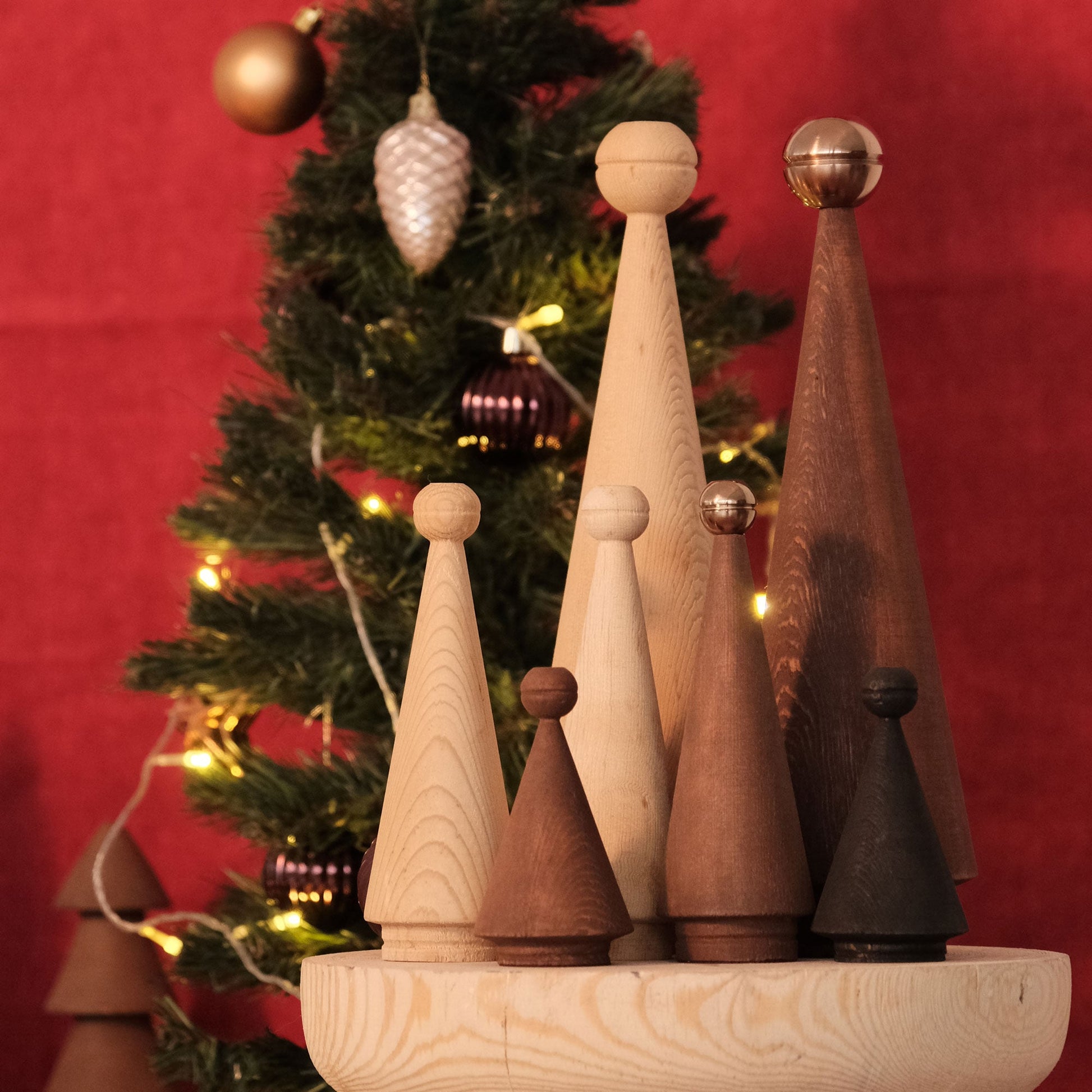 Ahşap Yılbaşı Ağacı Seti Fır - Sedir