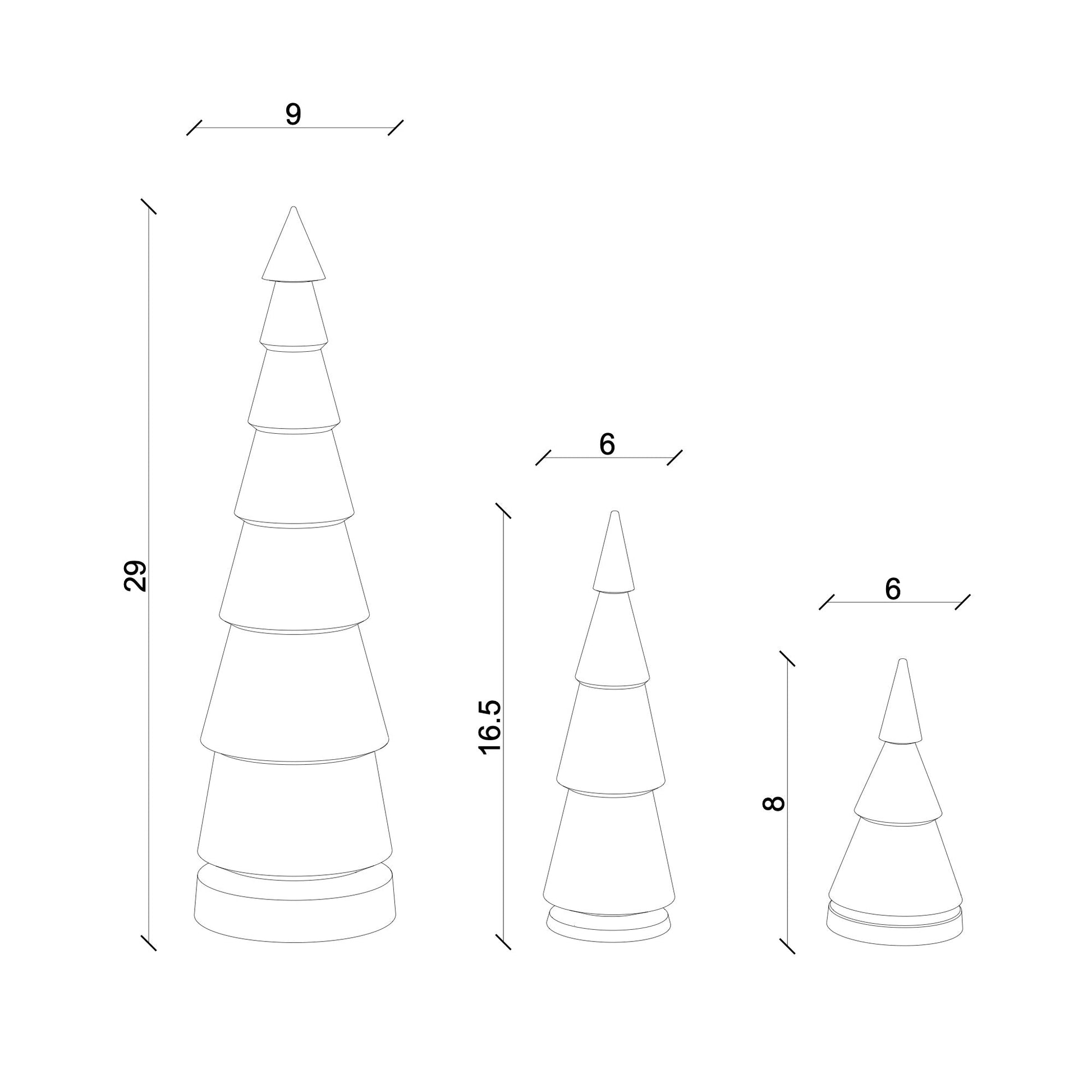 Ahşap Yılbaşı Ağacı Seti Fır - Sedir