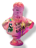 Alec Monopoly Tarzı Graffiti Pembe Herkül Heykeli