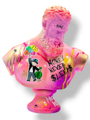 Alec Monopoly Tarzı Graffiti Pembe Herkül Heykeli