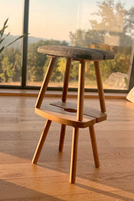 Almond Masif Kayın Yan Sehpa-Yan Sehpa-Calmo Atelier-NowShopFun