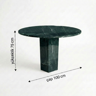 Altıgen Ayaklı Mermer Masa-Yemek Masası-Adomar Marble-Verde Castama-NowShopFun