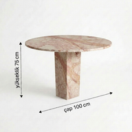 Altıgen Ayaklı Mermer Masa-Yemek Masası-Adomar Marble-Verde Castama-NowShopFun