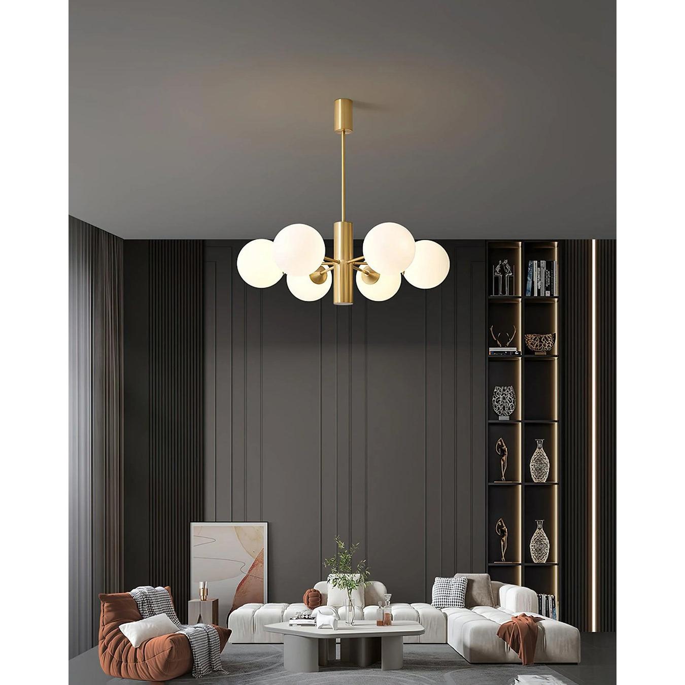 Altılı Buzlu - Opal Camlı Avize