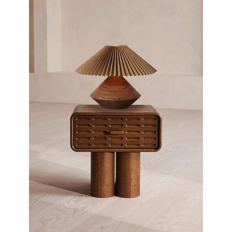 Amber Masif Ahşap Abajur