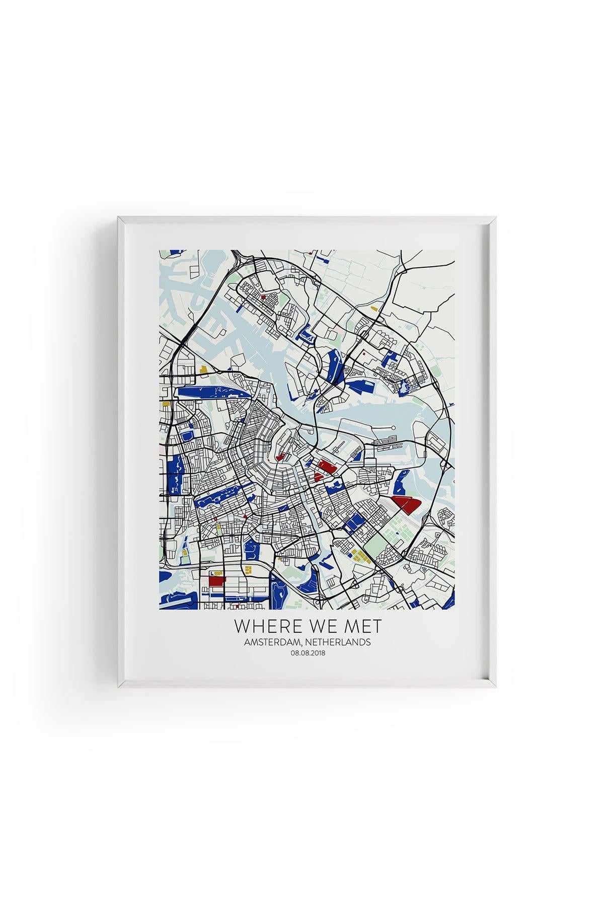 Amsterdam Şehir Haritası Poster