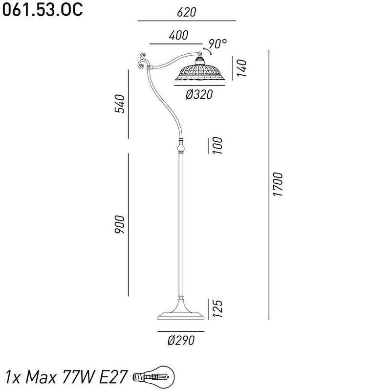 Anita Antik Pirinç Seramik Lambader