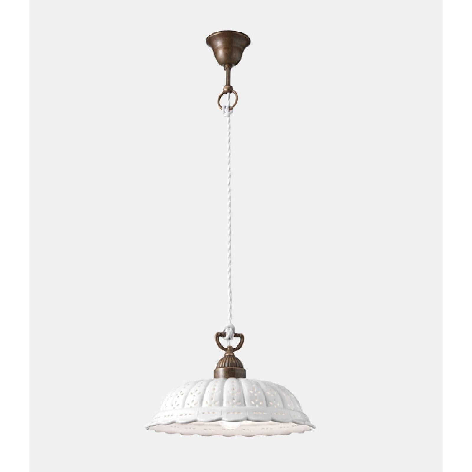 Anita Antik Pirinç Seramik Sarkıt Avize