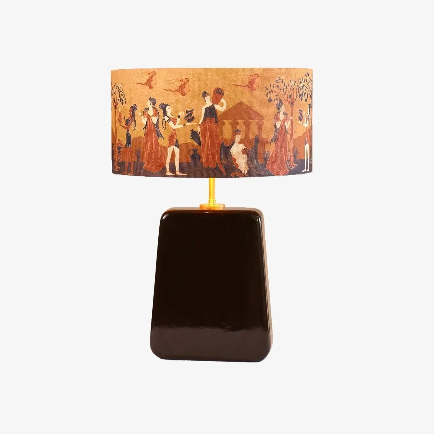 Antik El Yapımı Ahşap Abajur