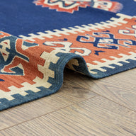 Arsen El Dokuma Mavi Yün Kilim 158X190 Cm-Kilim & Halı-Soho Antiq-NowShopFun