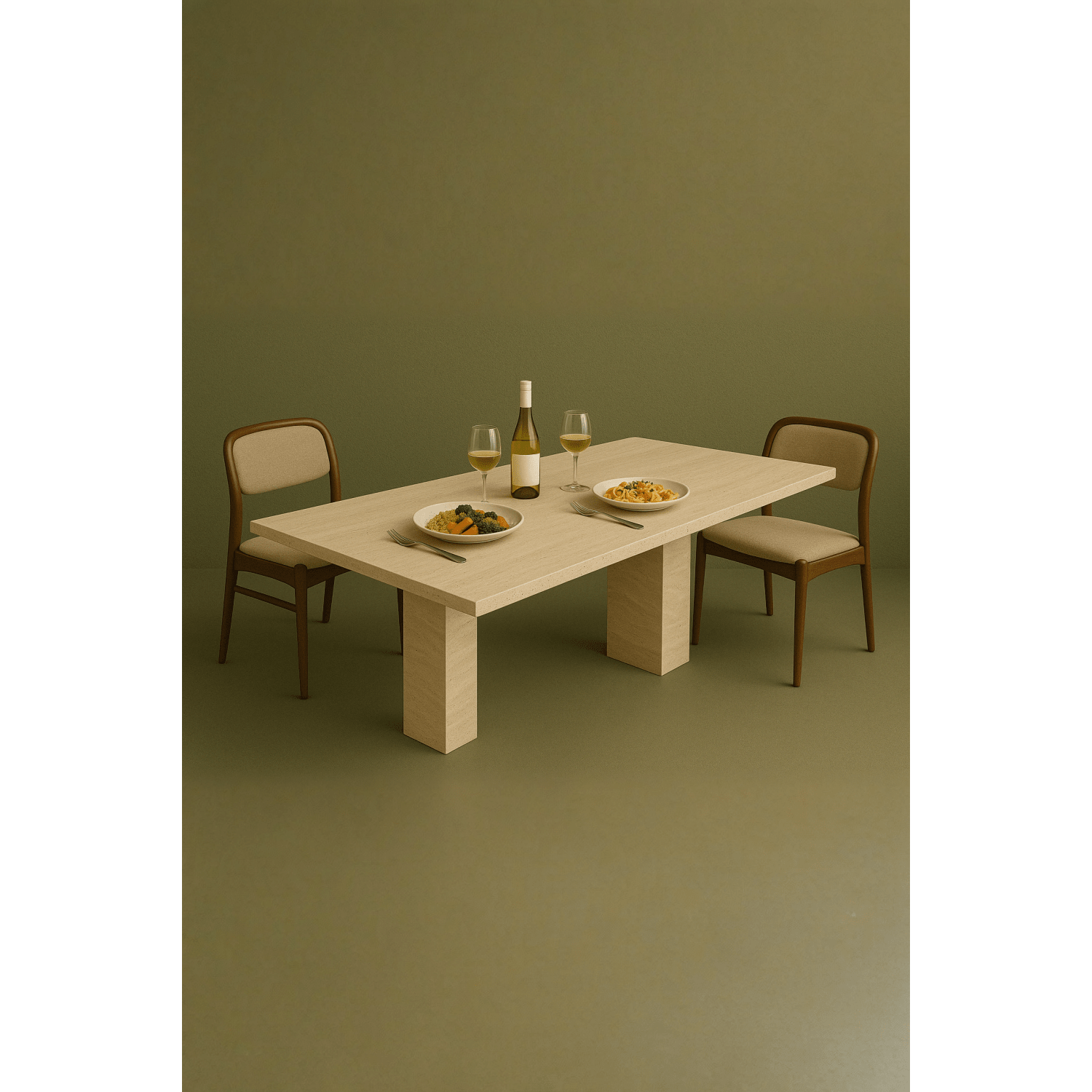 Artemis- Mermer Ayaklı Yemek Masası