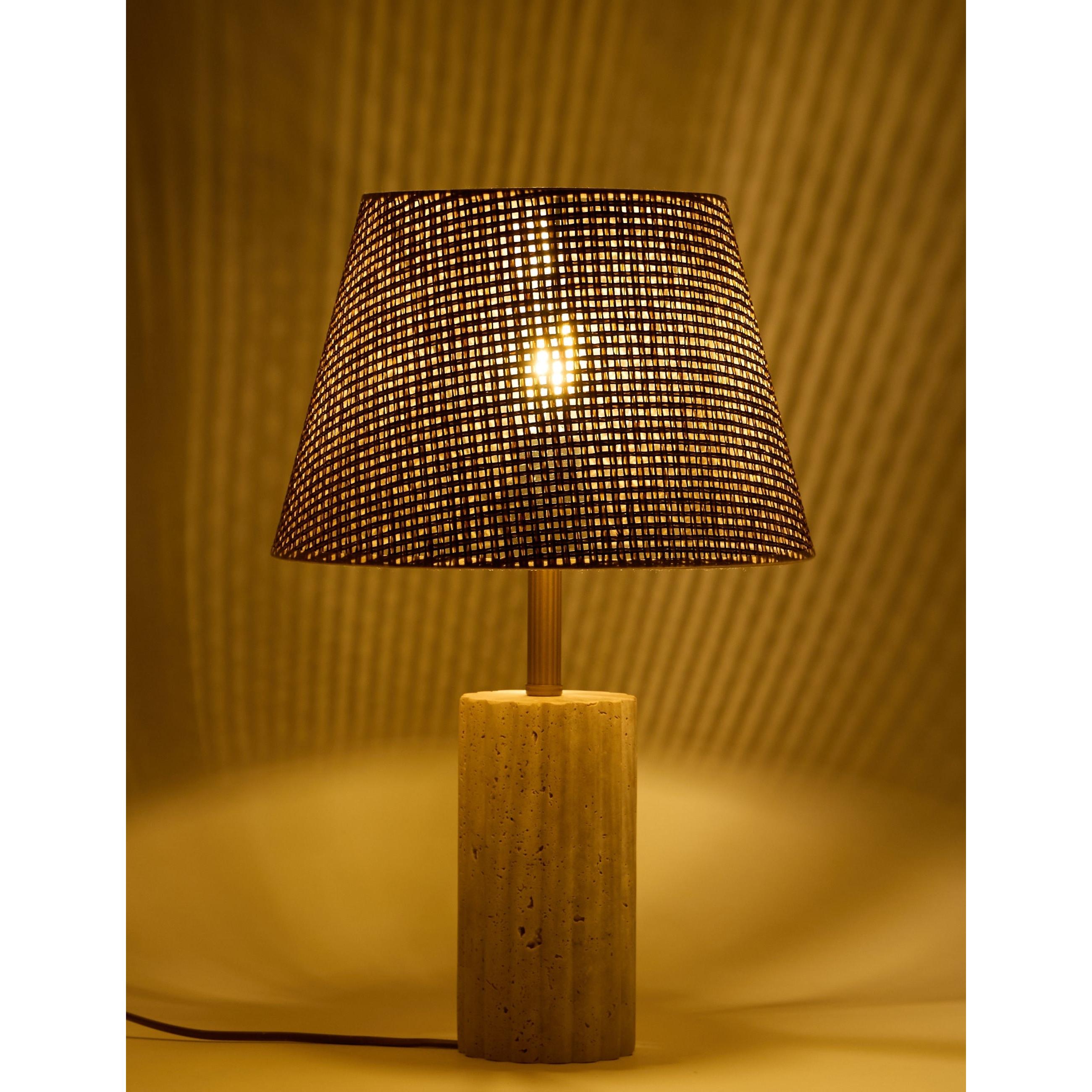 Astra Hasır Şapkalı Traverten Abajur