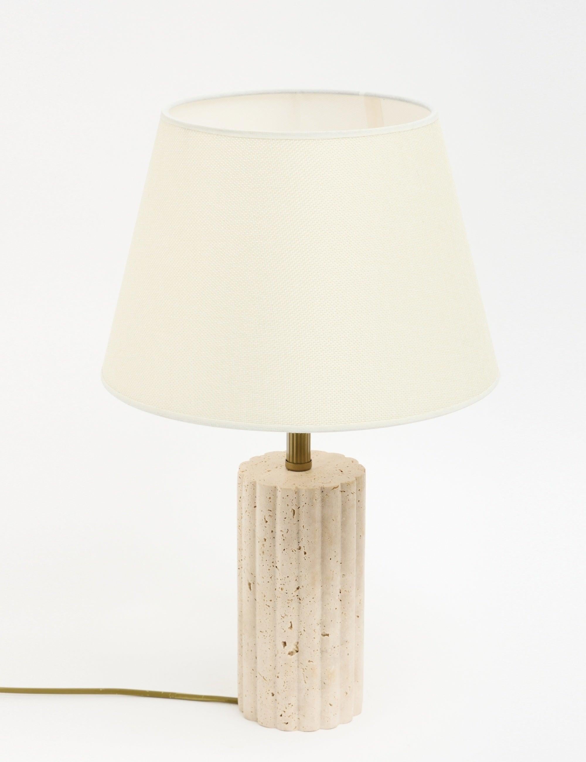 Astra Kumaş Şapkalı Traverten Abajur