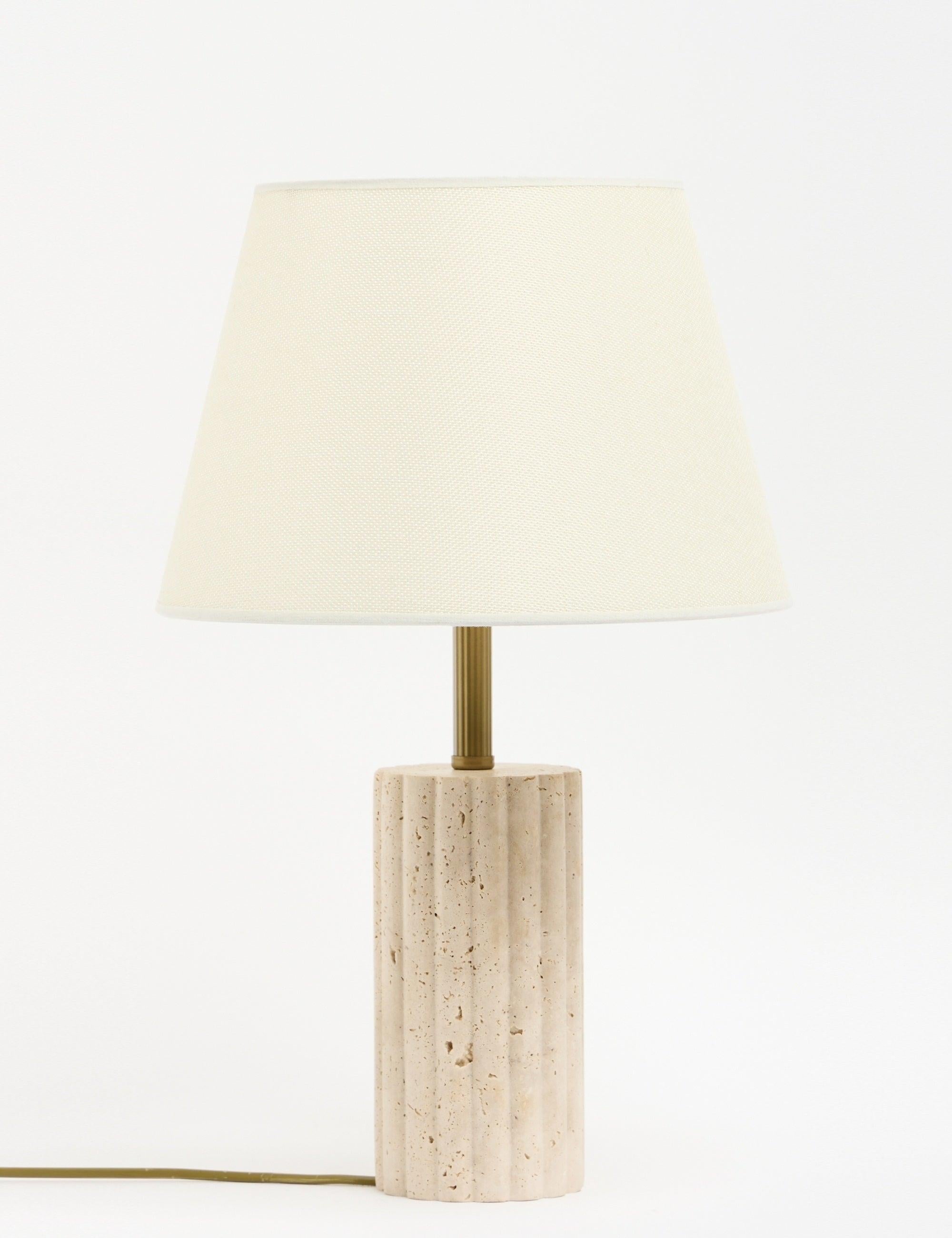 Astra Kumaş Şapkalı Traverten Abajur