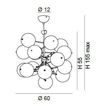 Atom Kristal Kırmızı Sarkıt Avize