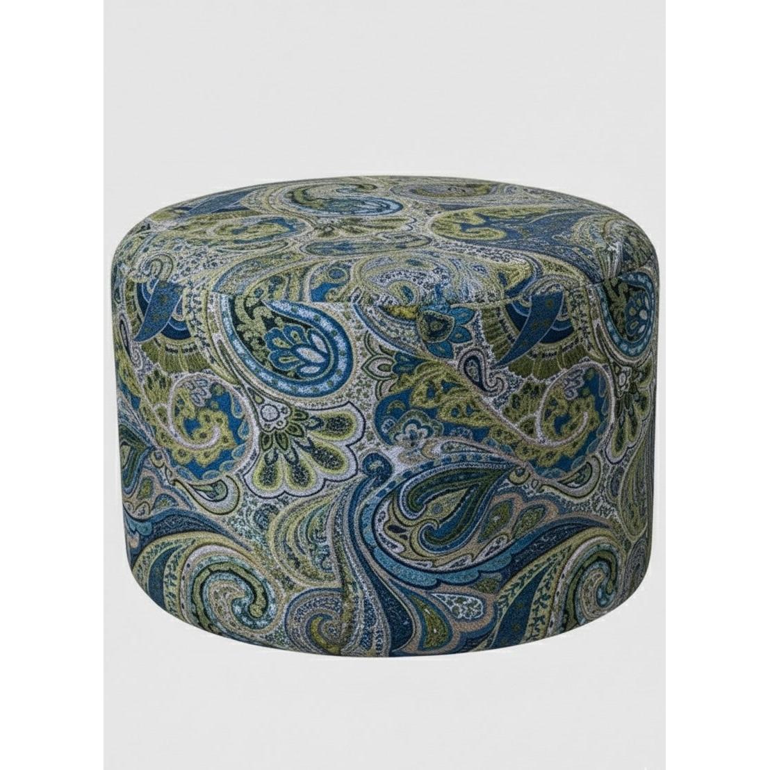 Attis %100 Pamuk Üzeri Taş Baskı Yuvarlak Puf