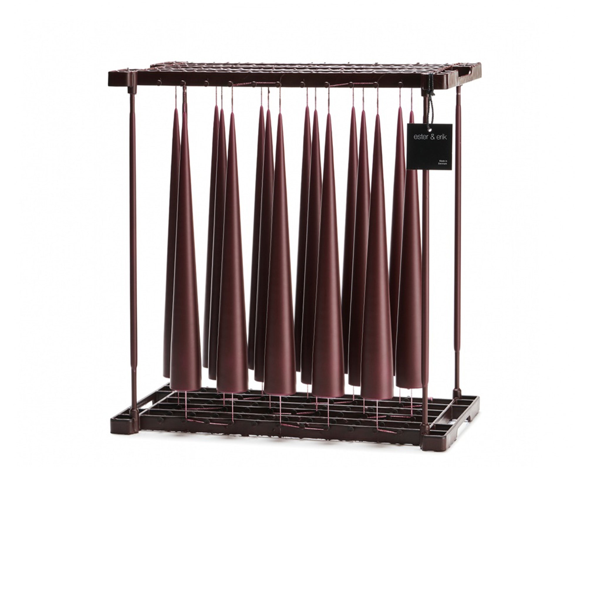 Aubergine Kokusuz 2'Li Kalın Konik Mum 37 Cm