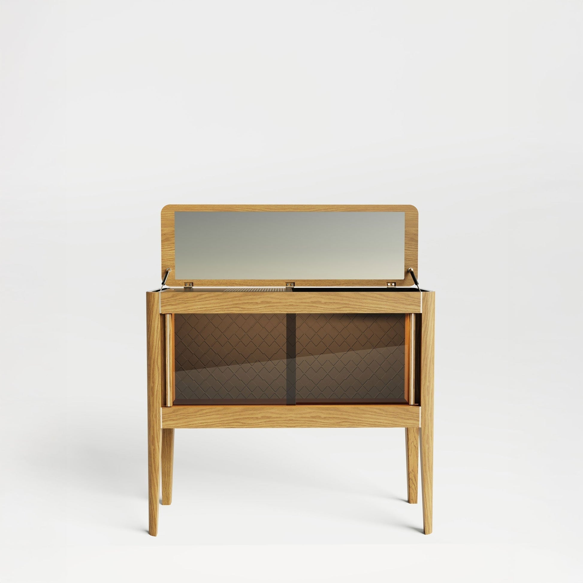 Ayna Kapaklı Ahşap İçki Dolabı - Casablanca