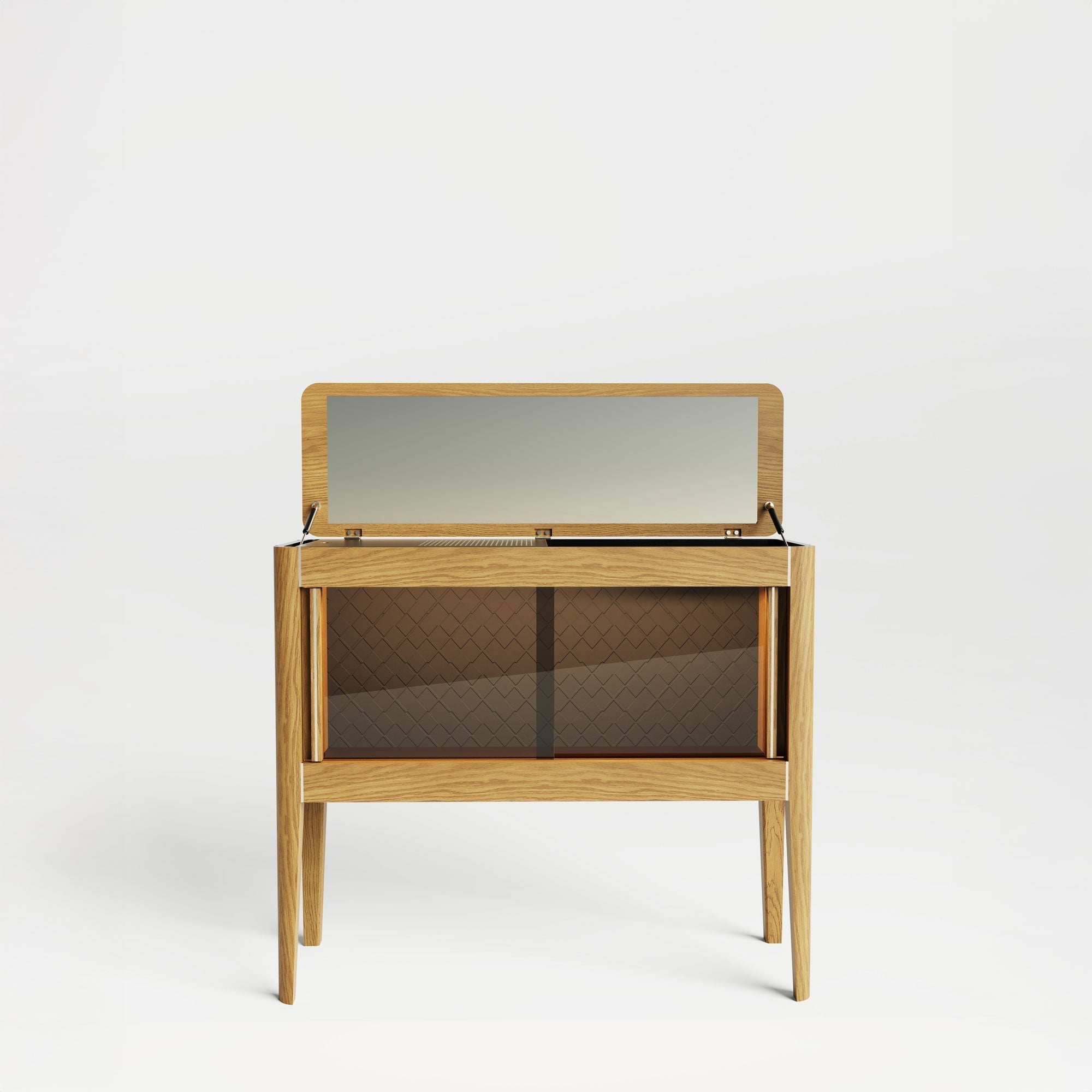 Ayna Kapaklı Ahşap İçki Dolabı - Casablanca