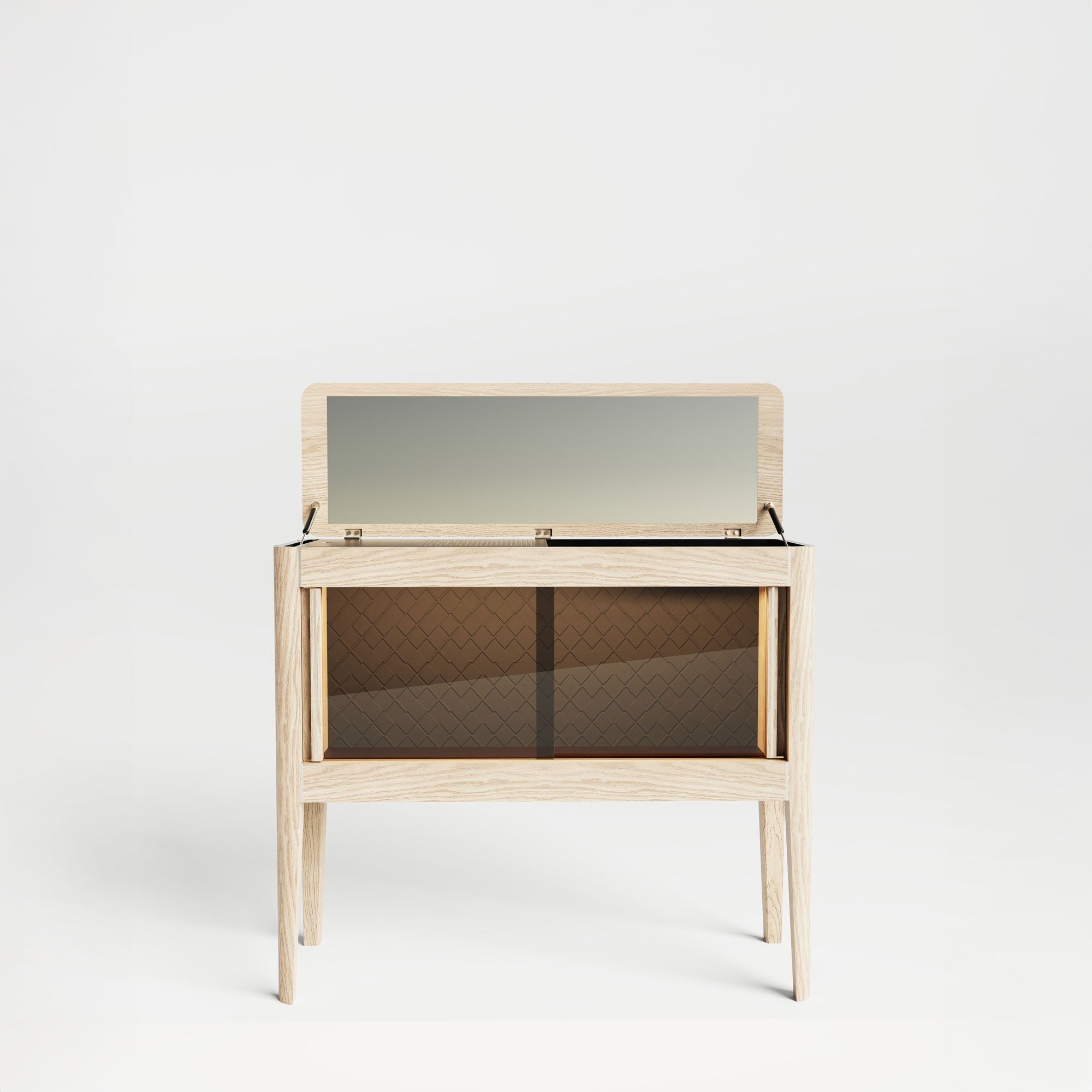 Ayna Kapaklı Ahşap İçki Dolabı - Casablanca