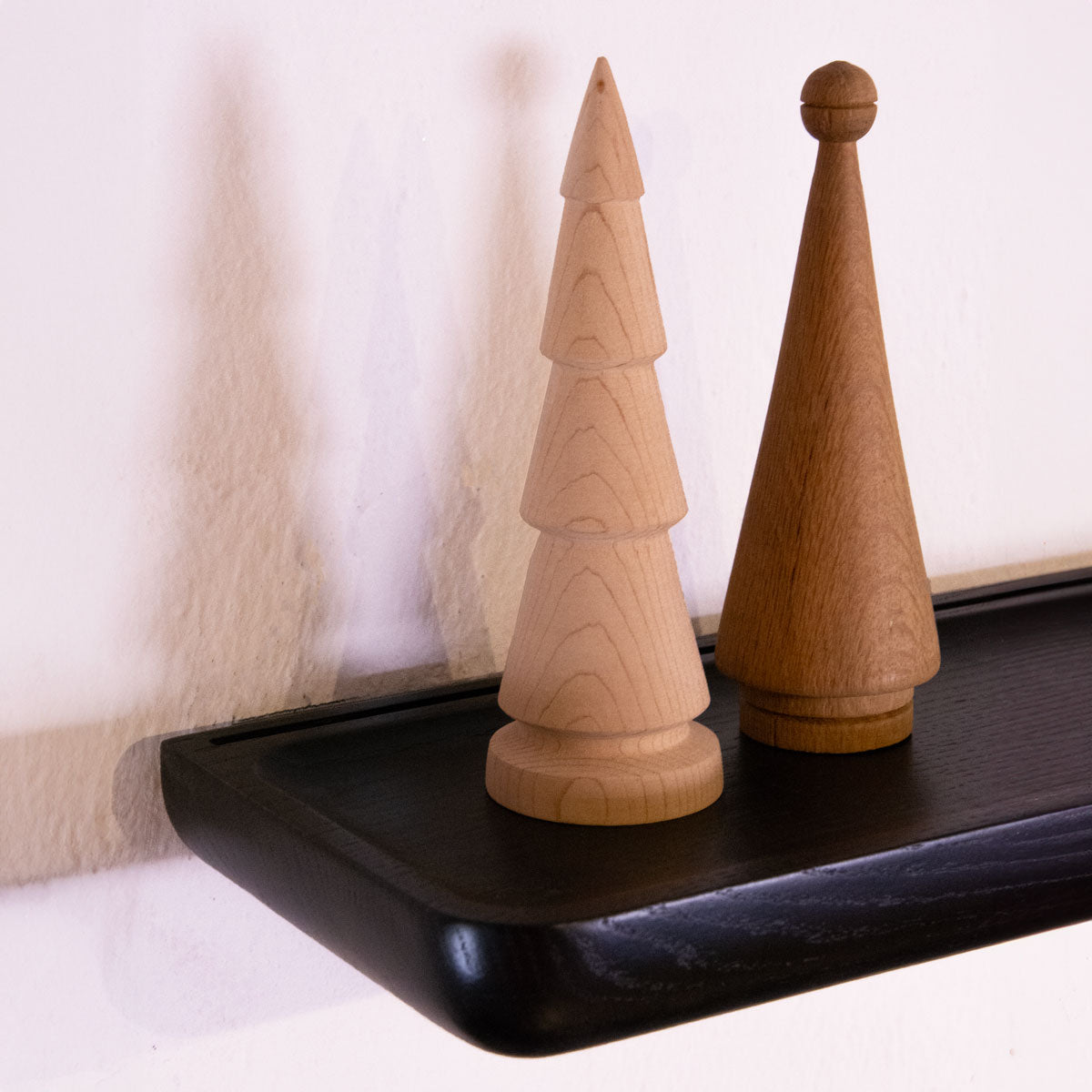 Aynalı Ahşap Uçan Raf