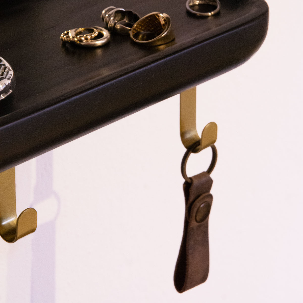 Aynalı Ahşap Uçan Raf