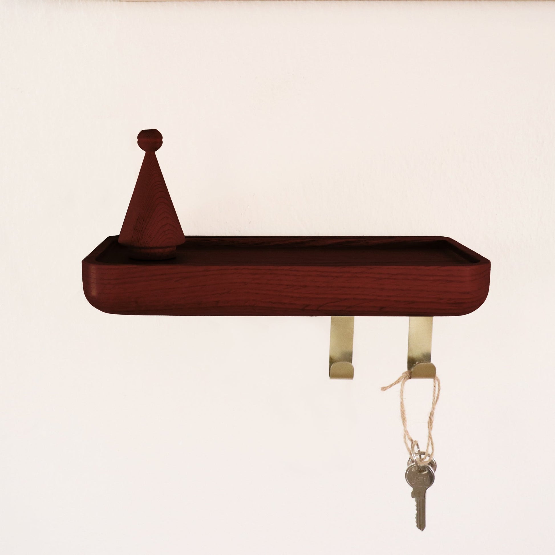 Aynalı Ahşap Uçan Raf