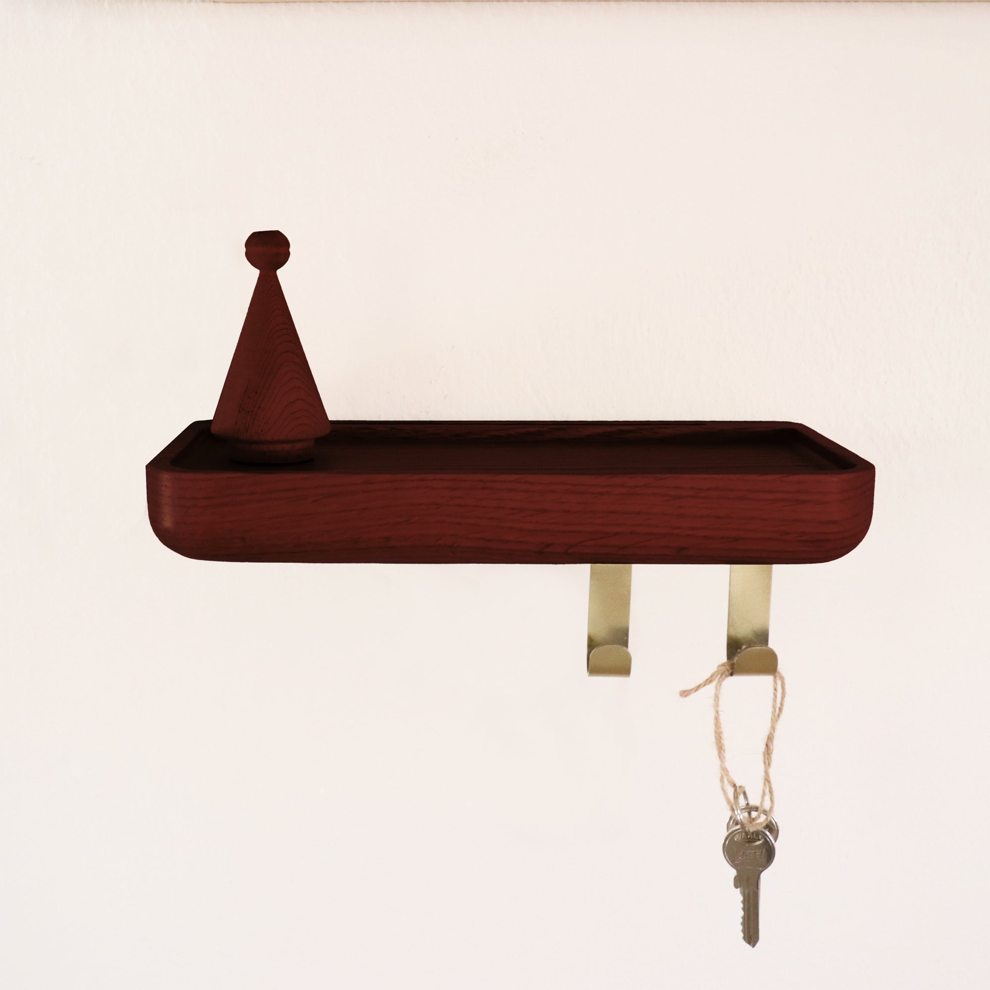 Aynalı Ahşap Uçan Raf