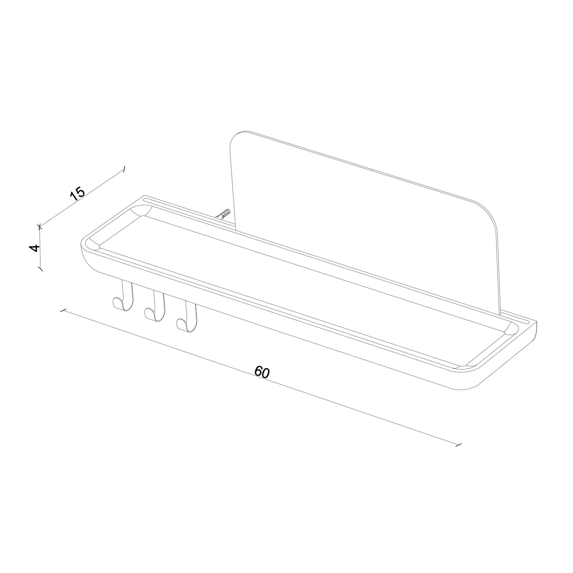 Aynalı Ahşap Uçan Raf