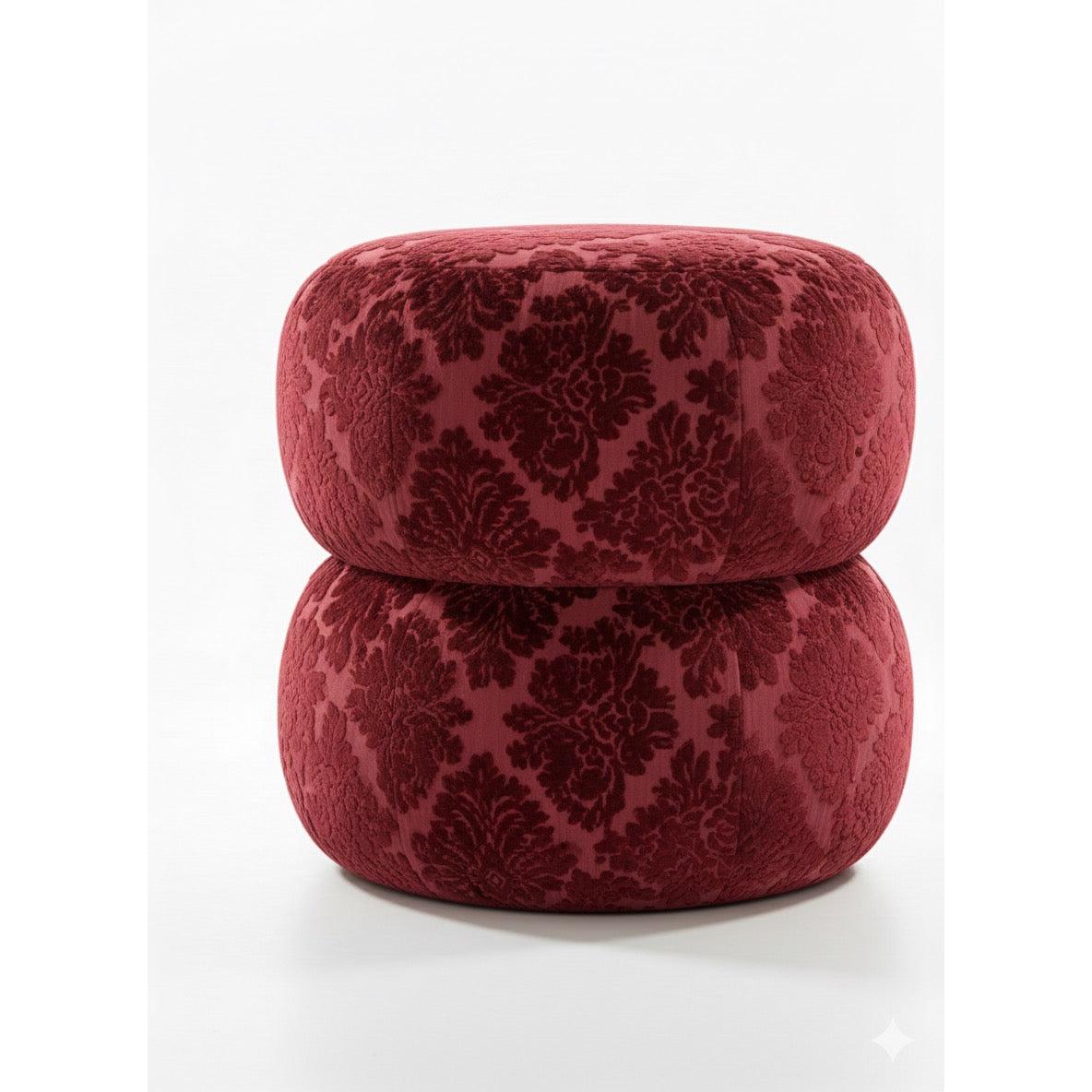 Ba'al Desenli Kadife Çift Katlı Puf
