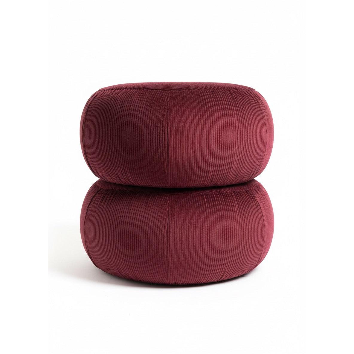 Ba'al Kadife Yuvarlak Puf/Tabure